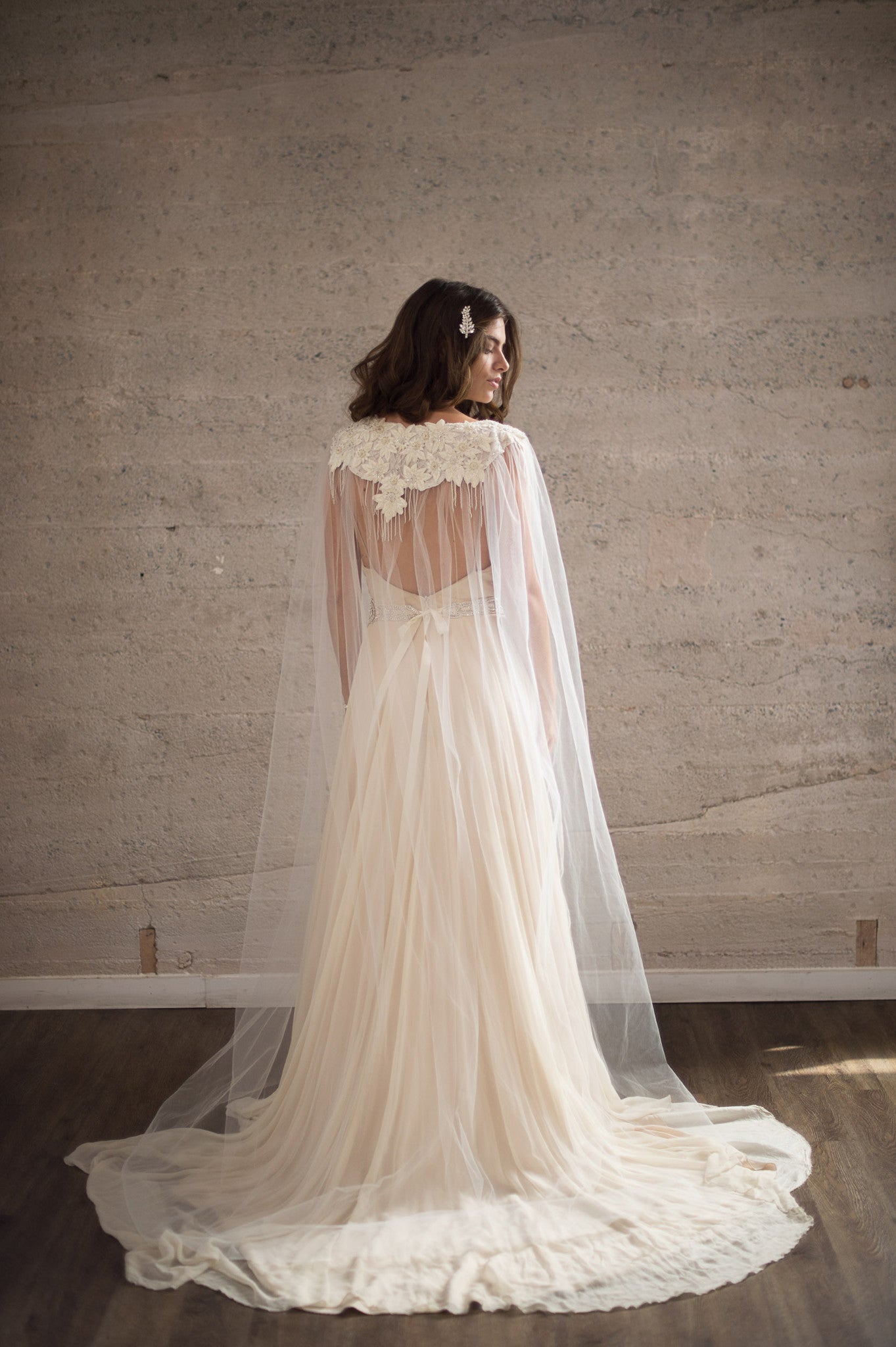 bridal cape ivory