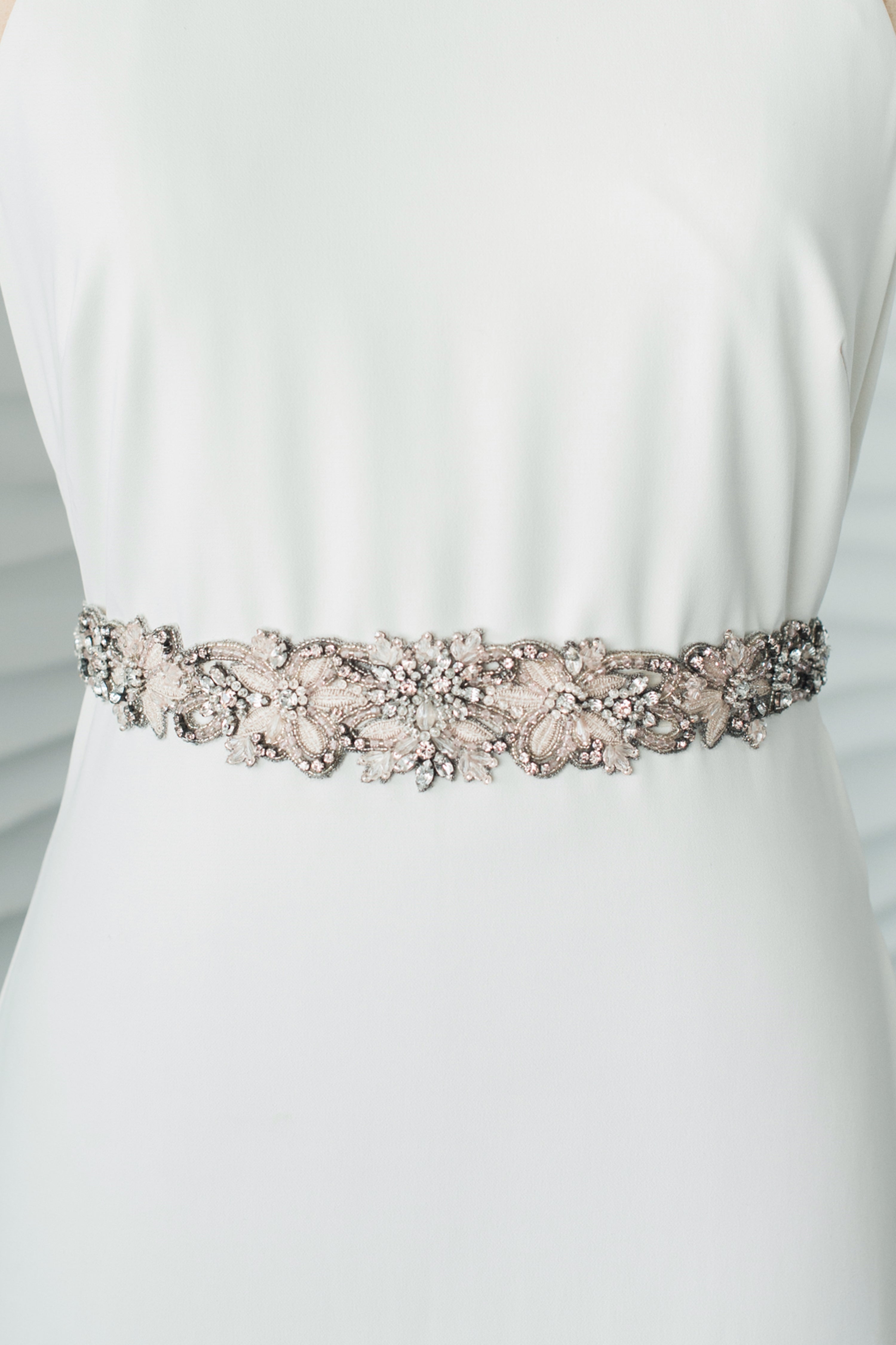 Blush bridal belt best sale